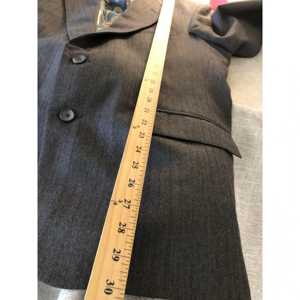 Chaps by Ralph Lauren Blazer Mens 42R Herringbone Pinstripe Made USA Barneys